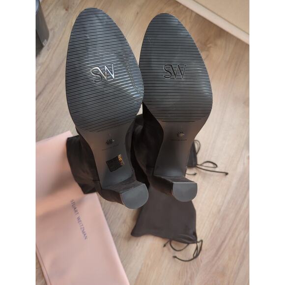 Stuart Weitzman Highland Over the Knee Black Suede Boots Womens 7.5 OTK - Picture 15 of 16